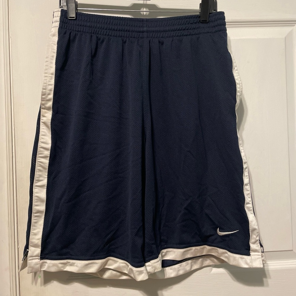 Nike Dark Blue Athletic Shorts with White Trim